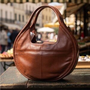 Anthropologie Tan Leather Shoulder Bag